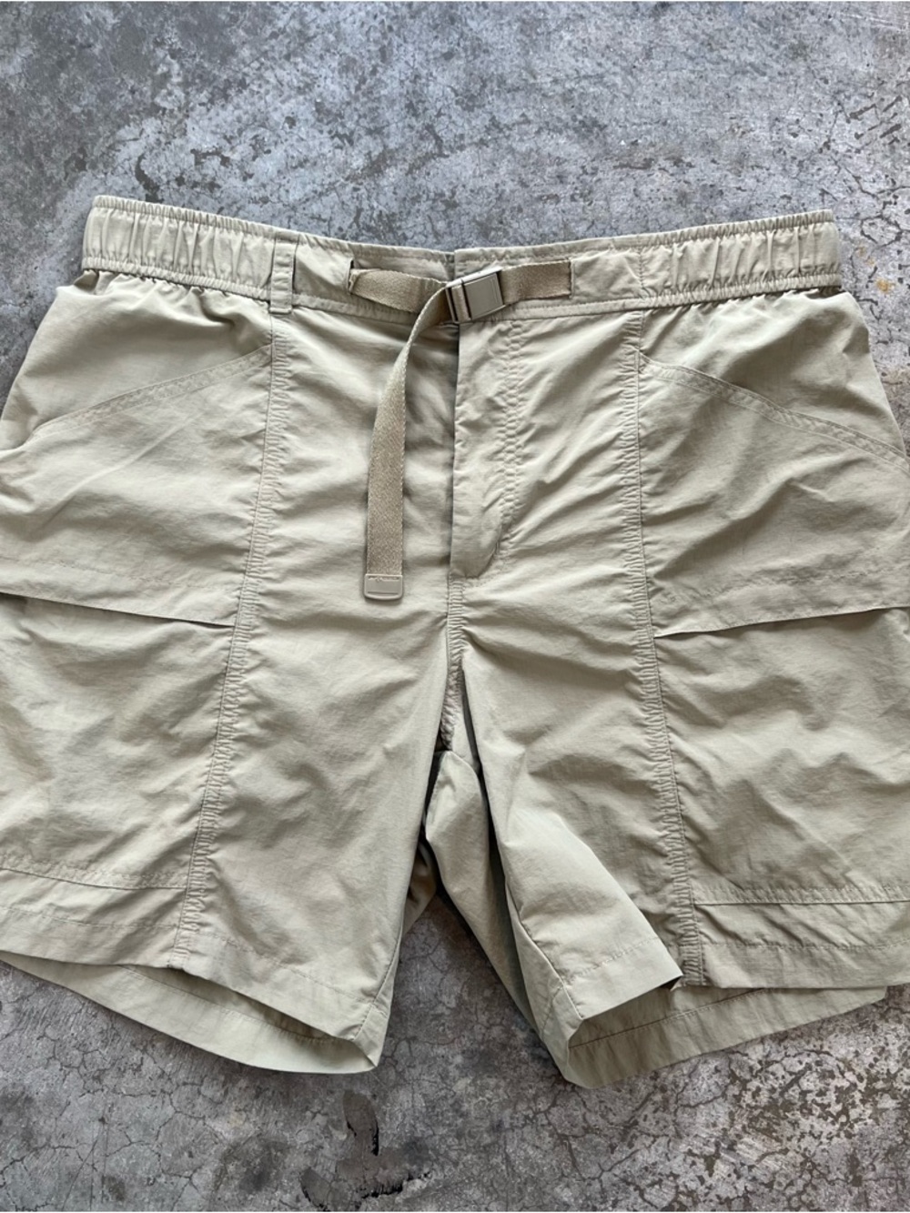 Eddie Bauer Lightweight Elastic Waist Tan Hybrid Shorts